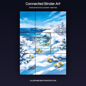 Piplup 098/094 connected binder art joining across two pockets, right side, printable extended card display for 9-pocket binders