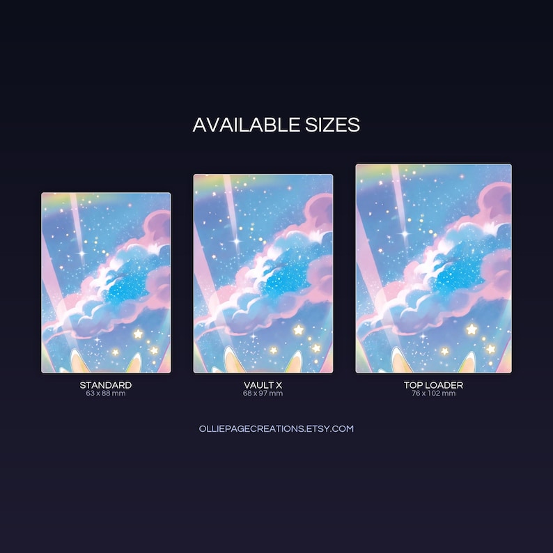 Mega Dragonite EX extended binder art size guide showing Standard, Vault X, and Top Loader printable card sleeve dimensions
