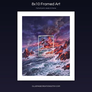 Groudon 199/182 8x10 full-art framed print, ready-to-frame extended art wall display, Paradox Rift