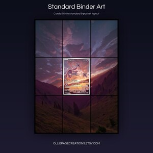 Mesprit 204/191 extended art 3x3 grid layout, full 9-pocket binder page display printable, Surging Sparks collector insert