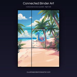 Misty's Lapras 194/182 connected binder art joining across two pockets, right side, printable extended card display for 9-pocket binders