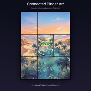 Flygon 101/094 connected binder art joining across two pockets, right side, printable extended card display for 9-pocket binders