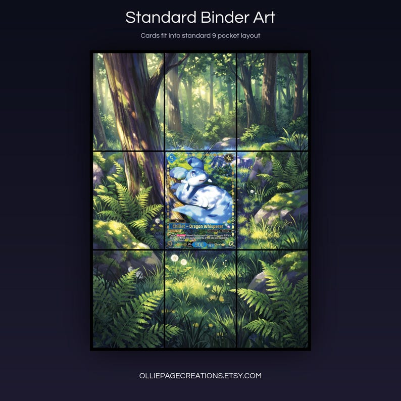 Chillet BP01-025-SSP extended art 3x3 grid layout, full 9-pocket binder page display printable, Dawn of Palapagos collector insert