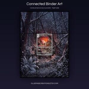 Volcarona 100/086 connected binder art joining across two pockets, right side, printable extended card display for 9-pocket binders