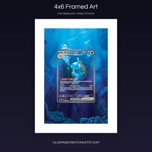 Blastoise EX 200/165 4x6 full-bleed framed art print, ready to frame, S&V 151