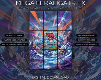 Mega Feraligatr EX 274/217 Stampa artistica estesa / Espositore per raccoglitore Ascended Heroes (Download digitale)