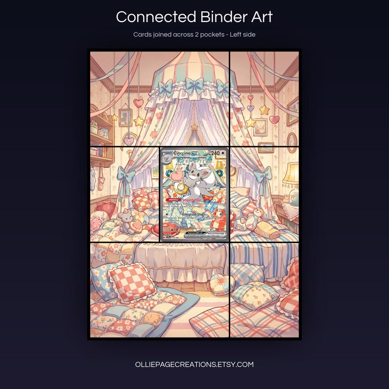 Cinccino EX 119/086 connected binder art joining across two pockets, left side, printable extended card display for 9-pocket binders