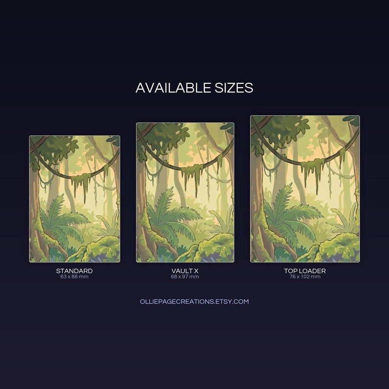 Ivysaur extended binder art size guide showing Standard, Vault X, and Top Loader printable card sleeve dimensions