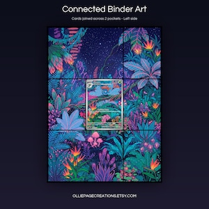 Gloom 198/197 connected binder art joining across two pockets, left side, printable extended card display for 9-pocket binders