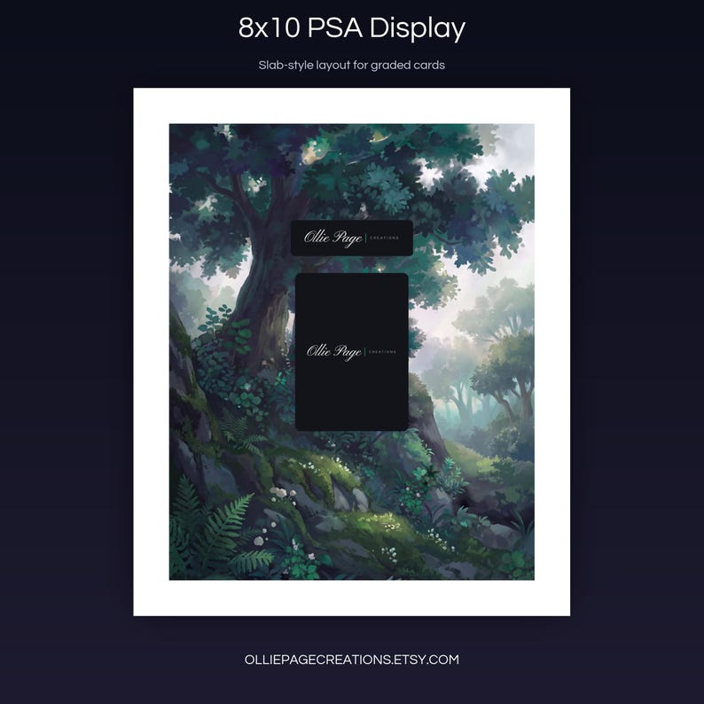 Virizion 095/086 8x10 PSA slab-style display layout for graded card presentation, White Flare