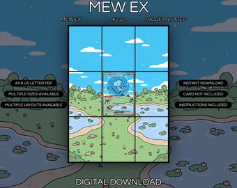 Lámina de arte extendida de Mew EX 232/091 / Exhibidor de carpeta de Paldean Fates (Descarga digital)
