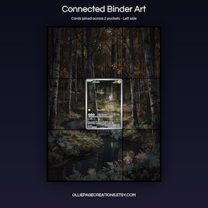 Blitzle 195/182 connected binder art joining across two pockets, left side, printable extended card display for 9-pocket binders