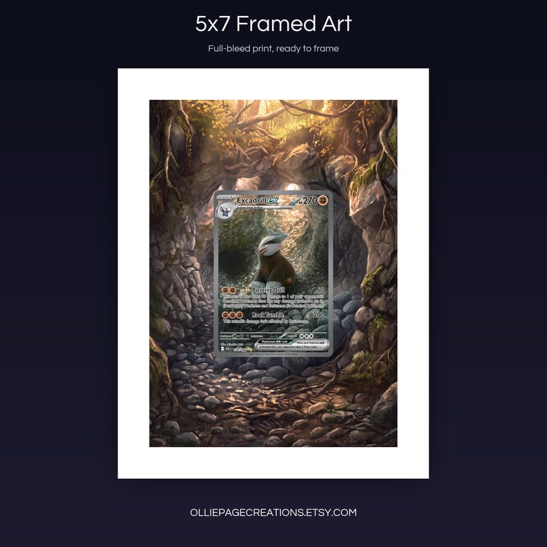 Excadrill EX 168/086 5x7 full-bleed framed art print, ready to frame, Black Bolt