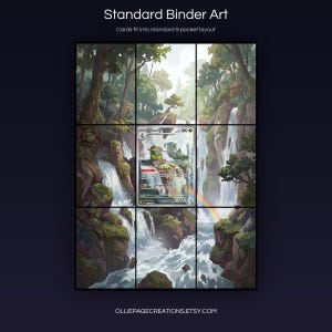 Fraxure 077/064 extended art 3x3 grid layout, full 9-pocket binder page display printable, Shrouded Fable collector insert