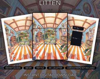 Litten 167/162 Binder Art + Framable Print Bundle | Extended Art 9-Pocket Display | 8x10 5x7 4x6 | Temporal Forces