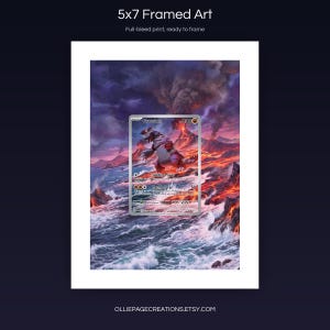 Groudon 199/182 5x7 full-bleed framed art print, ready to frame, Paradox Rift