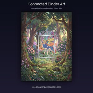 Zacian 100/094 connected binder art joining across two pockets, right side, printable extended card display for 9-pocket binders