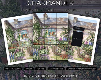 Charmander 044 Binder Art + Framable Print Bundle | Extended Art 9-Pocket Display | 8x10 5x7 4x6 | S&V Promo