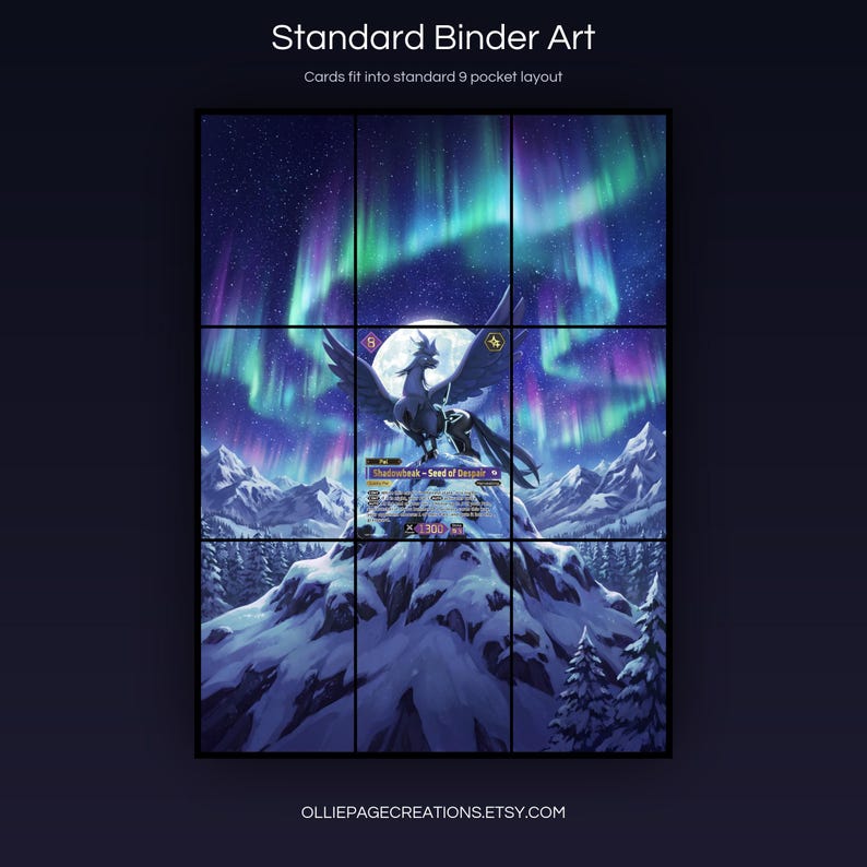 Shadowbeak BP01-074-SP extended art 3x3 grid layout, full 9-pocket binder page display printable, Dawn of Palapagos collector insert
