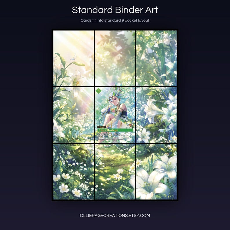 Lily's Strategy BP01-070-SP extended art 3x3 grid layout, full 9-pocket binder page display printable, Dawn of Palapagos collector insert