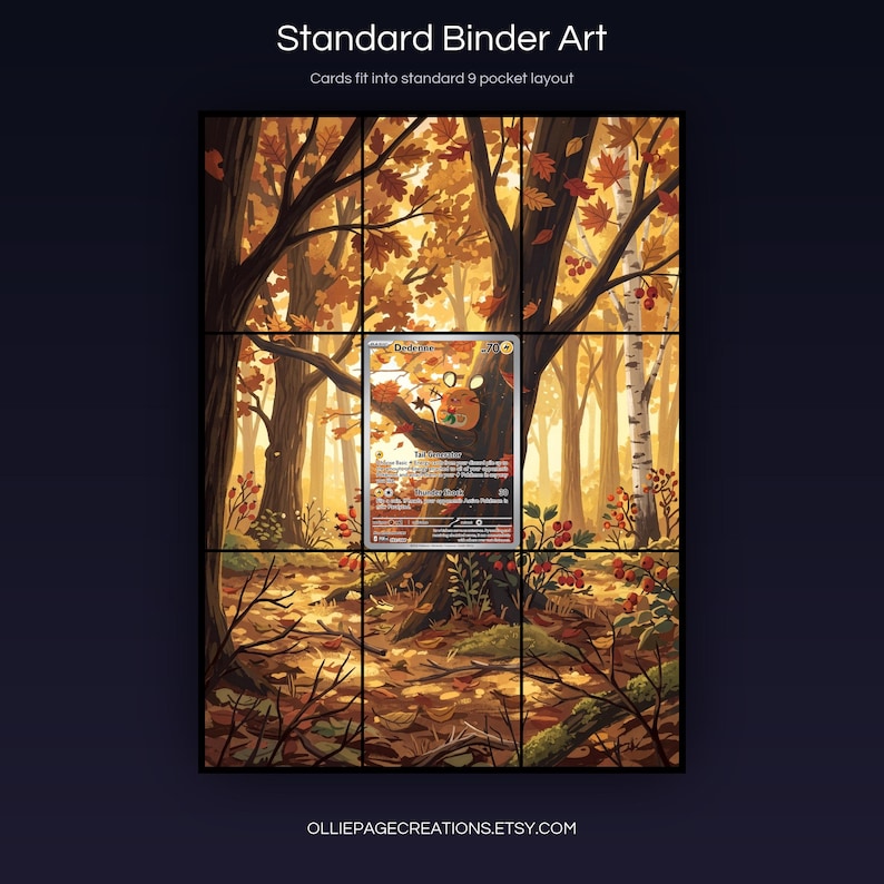 Dedenne 093/088 extended art 3x3 grid layout, full 9-pocket binder page display printable, Perfect Order collector insert