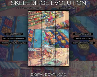 Skeledirge Evolution 201 + 202 + 258 Extended Art Print | Paldea Evolved Binder Display (Digital Download)
