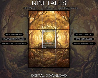 Ninetales 199/197 Extended Art Print | Obsidian Flames Binder Display (Digital Download)