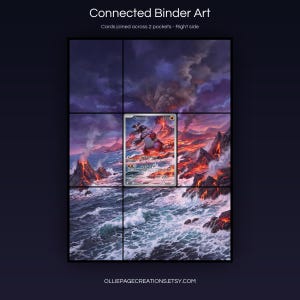 Groudon 199/182 connected binder art joining across two pockets, right side, printable extended card display for 9-pocket binders