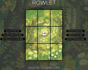 Rowlet 090/088 Extended Art Print | Perfect Order Binder Display (Digital Download)