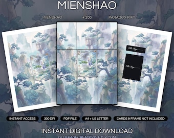 Mienshao 200/182 Ringbandkunst + Inlijstbare Print Bundel | Uitgebreide Kunstdisplay met 9 Vakken | 8x10 5x7 4x6 | Paradox Rift