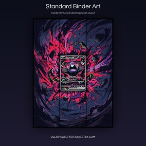 Morpeko EX 117/084 extended art 3x3 grid layout, full 9-pocket binder page display printable, Pitch Black collector insert