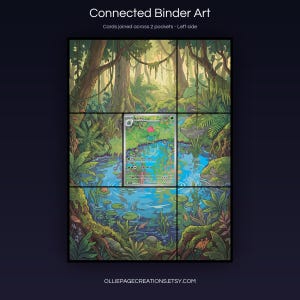 Ivysaur 167/165 connected binder art joining across two pockets, left side, printable extended card display for 9-pocket binders