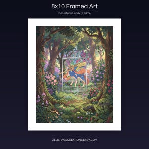 Zacian 100/094 8x10 full-art framed print, ready-to-frame extended art wall display, Phantasmal Flames