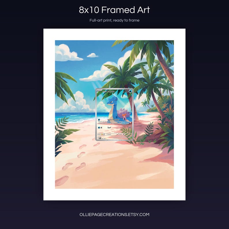 Misty's Lapras 194/182 8x10 full-art framed print, ready-to-frame extended art wall display, Destined Rivals