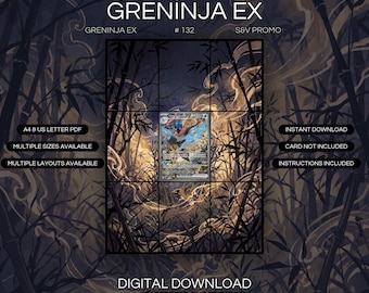 Impressão artística estendida de Greninja EX 132 | Expositor promocional S&V (Download digital)