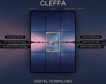 Cleffa 202/197 Lámina artística extendida / Exhibidor de carpeta Llamas de obsidiana (Descarga digital)