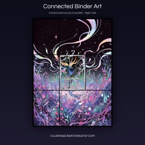 Xerneas 091/086 connected binder art joining across two pockets, right side, printable extended card display for 9-pocket binders
