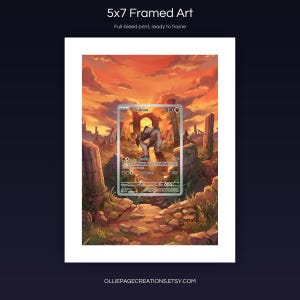 Terrakion 135/086 5x7 full-bleed framed art print, ready to frame, White Flare