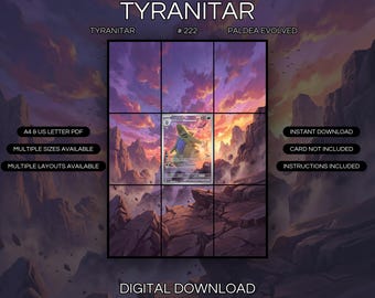 Tyranitar 222/193 Extended Art Print | Paldea Evolved Binder Display (Digital Download)