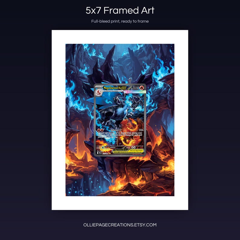Mega Charizard X EX 125/094 extended art 3x3 grid layout