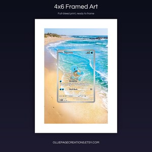 Squirtle 170/165 4x6 full-bleed framed art print, ready to frame, S&V 151