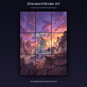 Tyranitar 222/193 extended art 3x3 grid layout, full 9-pocket binder page display printable, Paldea Evolved collector insert