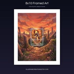 Terrakion 135/086 8x10 full-art framed print, ready-to-frame extended art wall display, White Flare