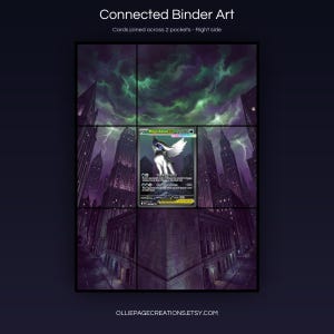 Mega Absol EX 180/132 connected binder art joining across two pockets, right side, printable extended card display for 9-pocket binders