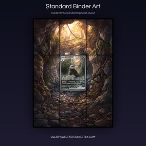 Excadrill EX 168/086 extended art 3x3 grid layout, full 9-pocket binder page display printable, Black Bolt collector insert