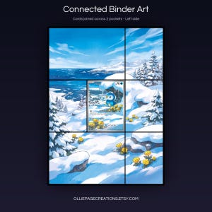 Piplup 098/094 connected binder art joining across two pockets, left side, printable extended card display for 9-pocket binders