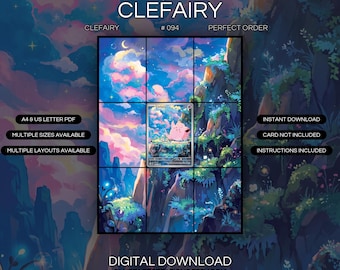 Clefairy 094/088 Extended Art Print | Perfect Order Binder Display (Digital Download)