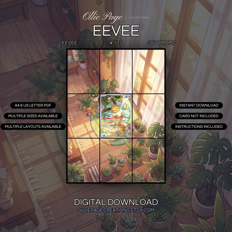 Eevee 173 extended art binder page in a Warm
