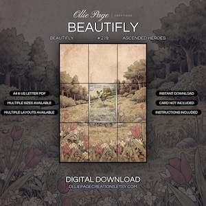 Beautifly 219/217 extended art binder page in a Serene pastoral meadow with pink tulips and white flowers