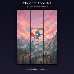 Salamence EX 187/159 extended art 3x3 grid layout, full 9-pocket binder page display printable, Journey Together collector insert